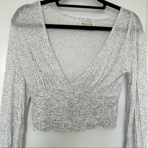 UO Taran Smocked Surplice Top